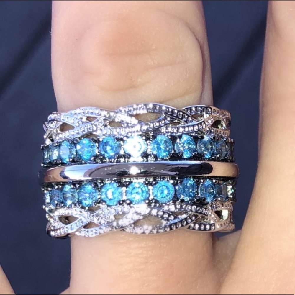 🆕925 48 Untreated Swiss Natural Blue Topaz Size 8